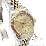 Rolex Datejust Lady 69173 Champagne Tapestry Dial Vintage Watch (1989)