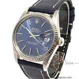 Rolex Datejust 16014 Custom Blue Sunburst Dial Vintage Watch (1984)