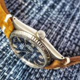 Rare Rolex Blue Wide Boy Dial Ref 1601 Vintage Watch (Year 1971)