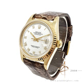 Rolex Datejust 16018 White Roman Dial in 18K Gold Vintage Watch (1987)