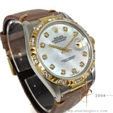 Rolex Datejust 16013 Custom Diamond Mother of Pearl Dial Vintage Watch (Year 1978)