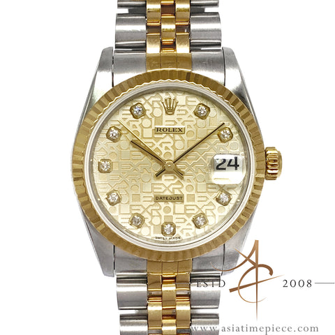 Rolex Diamond 68273 Midsize Gold Steel Vintage Watch (Year 1994)