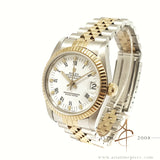 Rolex Datejust Midsize 68273 White Roman Dial Vintage Watch (1987)