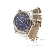 Rolex Datejust 16014 Custom Blue Diamond Dial Vintage Watch (1982)