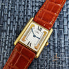 Cartier Silver Gold Plated Tank Vermeil Lady Watch