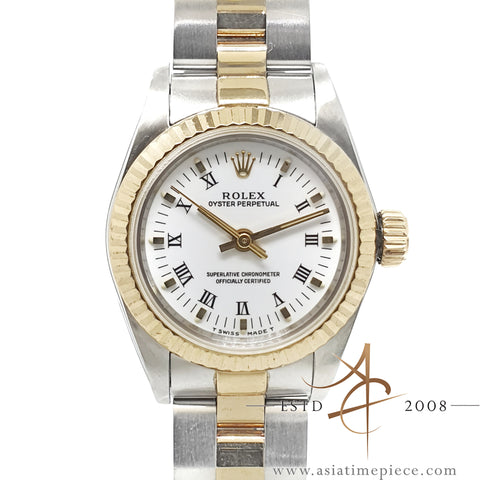 Rolex Oyster Perpetual Ladies 67193 White Roman Dial (1991)