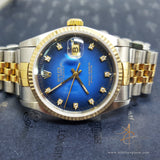 Rolex Blue Diamond Datejust 16233 Watch (Year 1998)