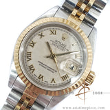 Rare Rolex Lady Datejust 69173 Pyramid Roman Dial w/ Cert & Box (1997)