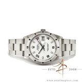 Rolex Oyster Date 15210 White Arabic Dial Engine Turned Bezel (1997)
