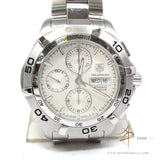 Tag Heuer Aquaracer White Chronograph Day-Date Watch NEVER Polished CAF2011 (2011)