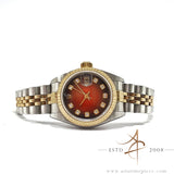 [Rare] Full Set Rolex Datejust 26 Lady Ref 79173 Vignette Red Diamond Dial (2000)