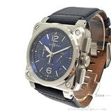 BELL & ROSS BR03-94 Blue Dial Chronograph on Leather BR 03-94 BR0394