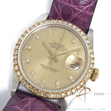 Rolex Datejust 16013 Champagne Diamond Dial Vintage Watch (1984)