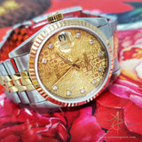 Rolex Datejust 68273 Diamond Gold Steel Midsize Vintage Watch (Year 1991)