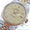 Rolex Datejust Ref 16013 Champagne Diamond Dial Vintage Watch (1986)