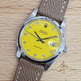 Rolex Oysterdate Precision 6694 Custom Yellow Diamond Dial Vintage Watch (1978)