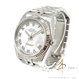 Rolex Datejust 36 Ref 116234 White Roman Dial Jubilee Bracelet (2007)
