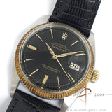 [Rare] Rolex Datejust 1601 Black Doorstop Dial Vintage Watch (1961)