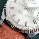 [Rare] Rolex Datejust 1601 Wide Boy Silver Dial Vintage Watch (1968)