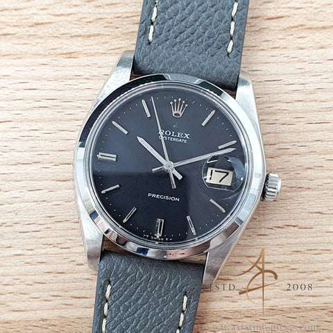 Rolex Precision 6694 Dark Slate Grey Dial Vintage Watch (1982)
