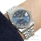 Rolex Midsize Datejust Rare Blue Dial Ref 68274  (Year 1996)