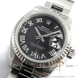 [Rare] Rolex Lady Datejust 179174 Black Roman Sunbeam Dial (2006)