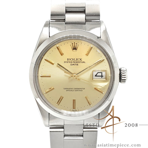 Rolex Date Ref 1500 Champagne Dial Vintage Watch (1973)