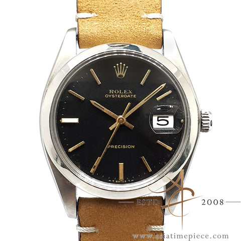Rolex Oysterdate Precision 6694 Black Dial Vintage Watch (1975)