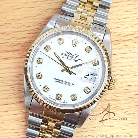 [Box / Cert] Rolex Datejust 16233 White Diamond Dial (1995)