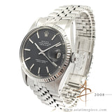 [Cert & Box] Rolex Datejust Ref 1601 Grey Black Dial Vintage Watch (1973)
