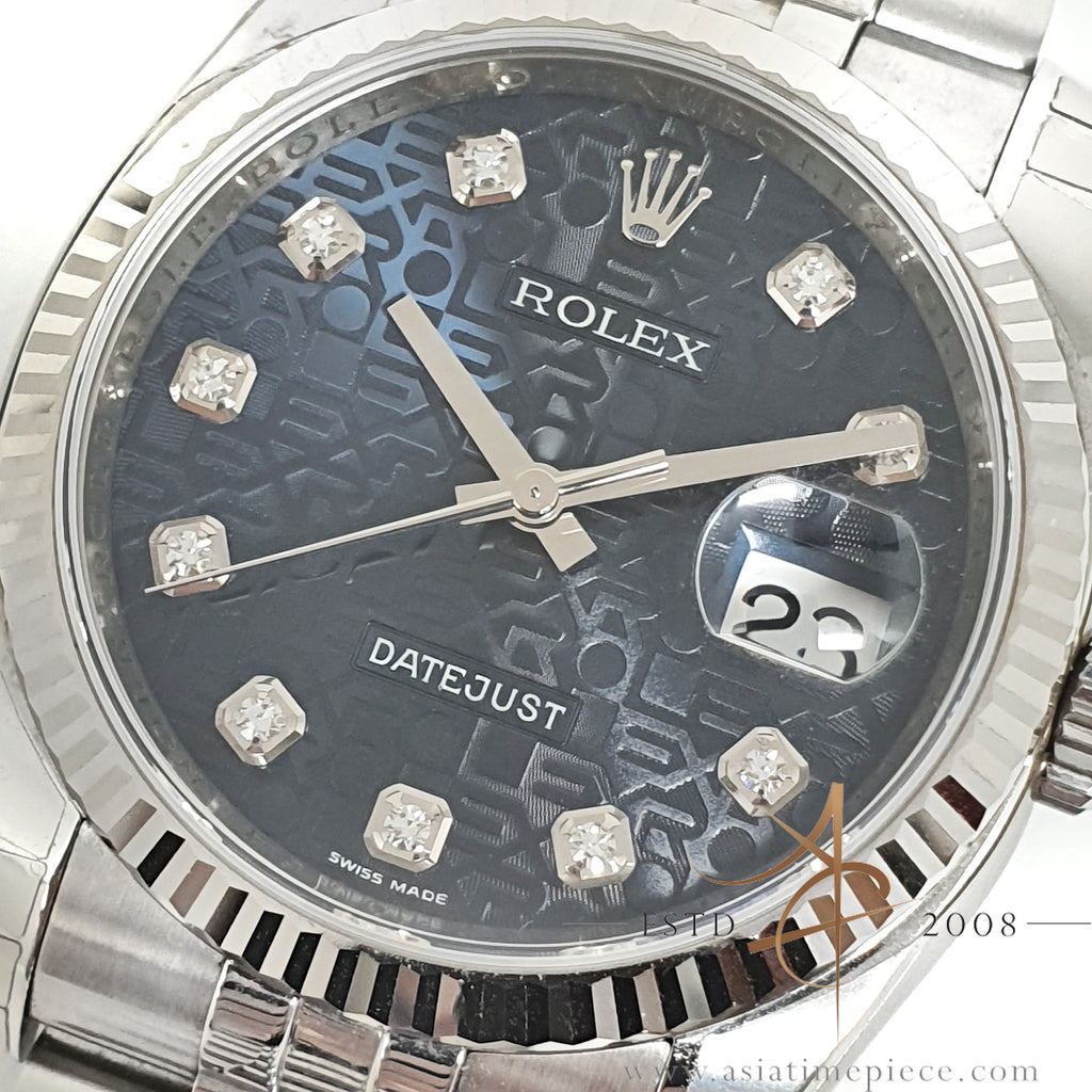 [Full Set] Rolex Datejust 116234 Diamond Blue Computer Dial (2009 ...