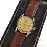 Rolex Linen Dial Vintage Oyster Perpetual Datejust Ref: 1601 (Year 1975)