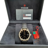 Tudor Style 38 Ref 12503 Diamond Black Dial on Leather Strap (2020)
