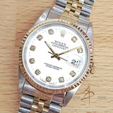 Rolex Datejust 16233 White Diamond Dial No Pinhole (1995)