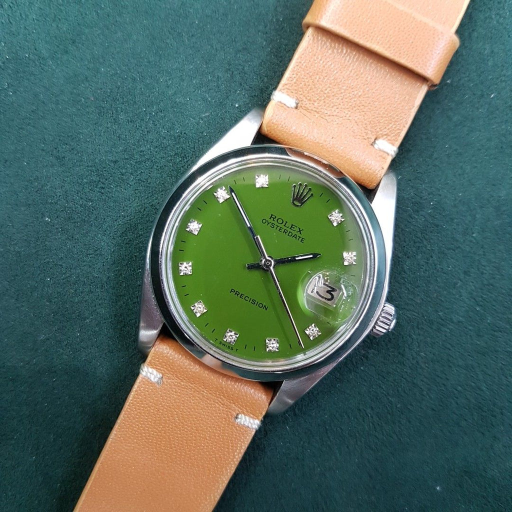 Rolex 6694 Custom Green Diamonds Vintage Watch 1979 Asia Timepiece rolex-6694-custom-green-diamonds-vintage-watch-1979-asia-timepiece