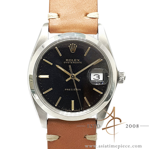Rolex Oysterdate Precision 6694 Black Stardust Dial Vintage Watch (1962)