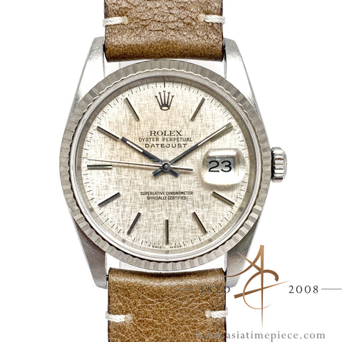 Rolex Datejust 16234 Linen Dial Vintage Watch (1988)