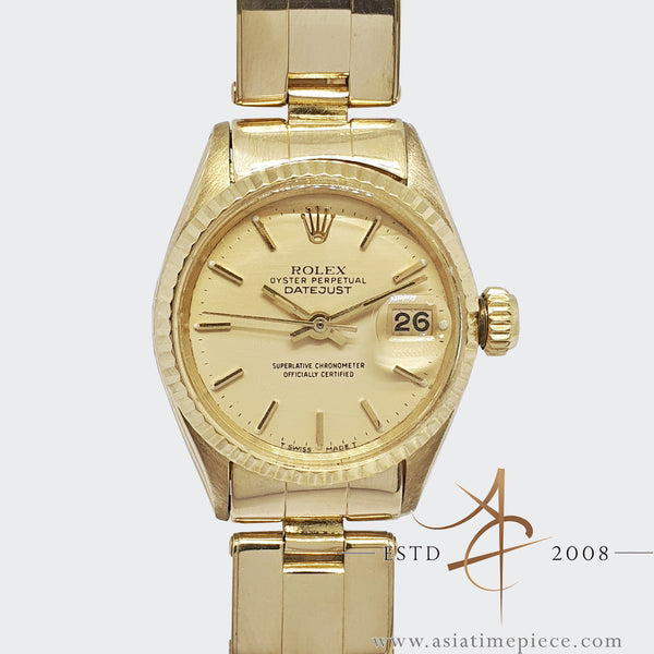 Rare] Rolex Lady Datejust Ref. 6517 Oyster Rivet in 18k Gold