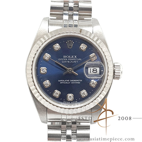 Rolex Datejust Sunburst Blue Diamond 79174 For Ladies (Year 2000)