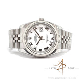 Rolex Datejust 36 Ref 116234 White Roman Dial Jubilee Bracelet (2007)