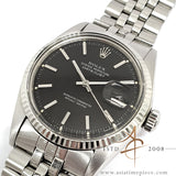 [Cert & Box] Rolex Datejust Ref 1601 Grey Black Dial Vintage Watch (1973)