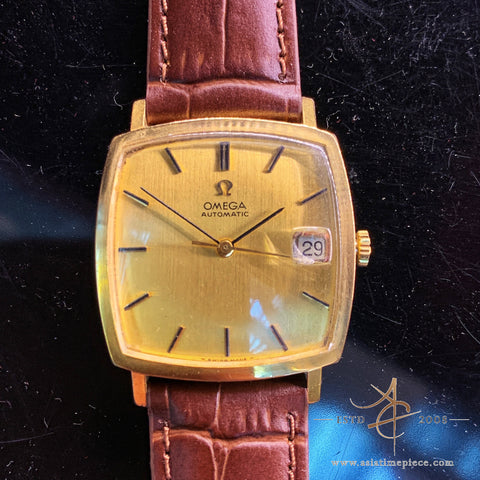Omega Champagne Square Dial Vintage Watch