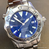 Omega Blue Wavy Seamaster Quartz Watch