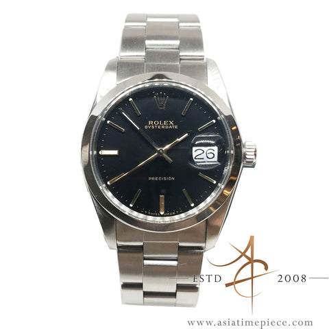 Rolex Oysterdate Precision 6694 Black Dial Vintage Watch (Year 1984)