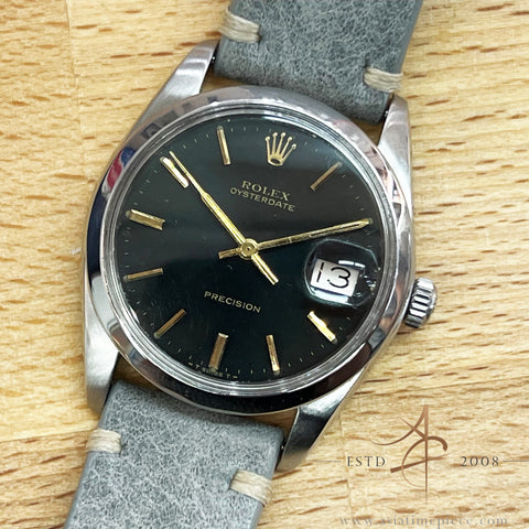 Rolex Precision 6694 Black Dial Vintage Watch (1973)