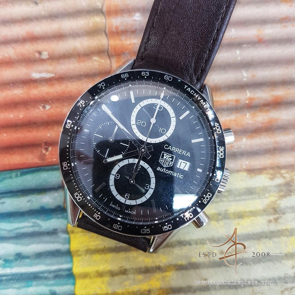 Tag heuer carrera cv2010 leather strap hot sale